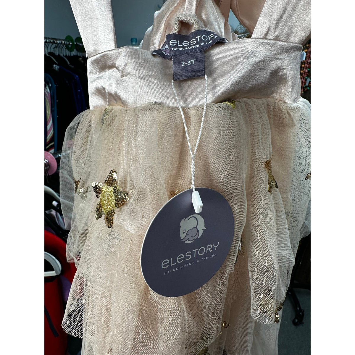 181-NWT EleStory Girls Starlet Sequin Tulle Dress 2-3T