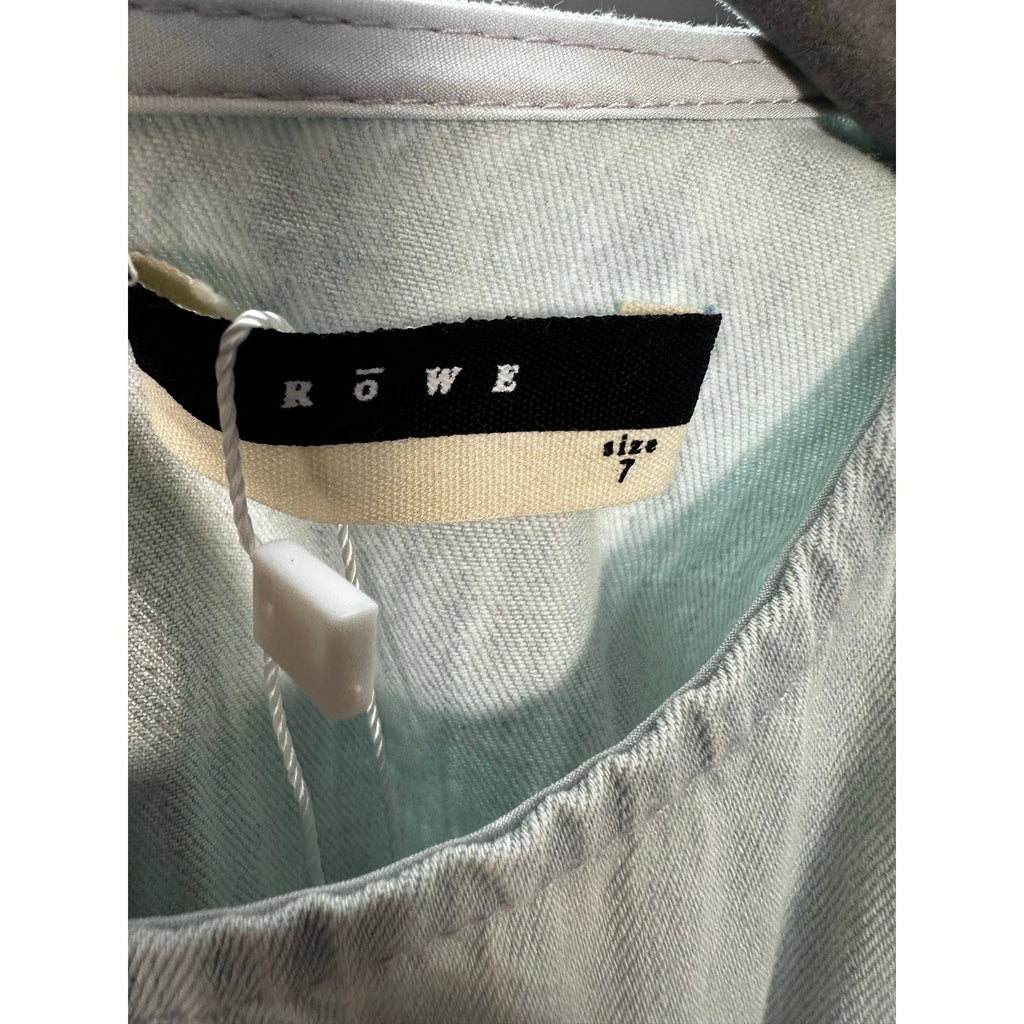 383-"New Girl" Blue Denim Tie Dress by Rowe size 7Y
