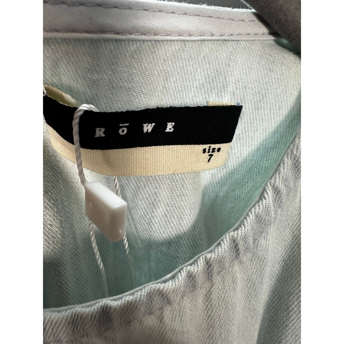 383-"New Girl" Blue Denim Tie Dress by Rowe size 7Y