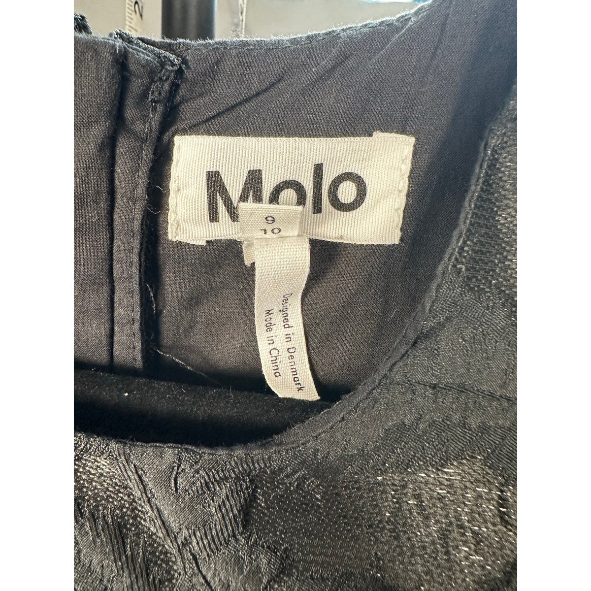 083-Molo Girls Black Cortney Textured Jacquard Special Occasion Dress Size 9/10